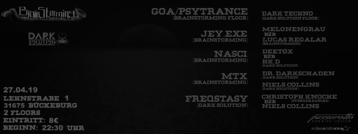 Brainstorming meets Dark Solution (Goa and Dark Techno) 27 Apr '19, 22:30