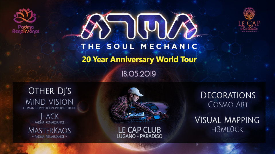 Party Flyer ॐ Atma live ॐ - The soul mechanic 18 May '19, 23:00