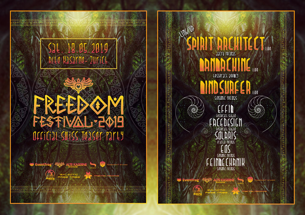 Party Flyer Freedom Festival - Official Swiss teaser Party 18 May '19, 23:00