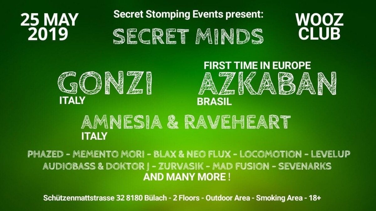Secret Minds with Gonzi and many more · 25 May 19, 22:00