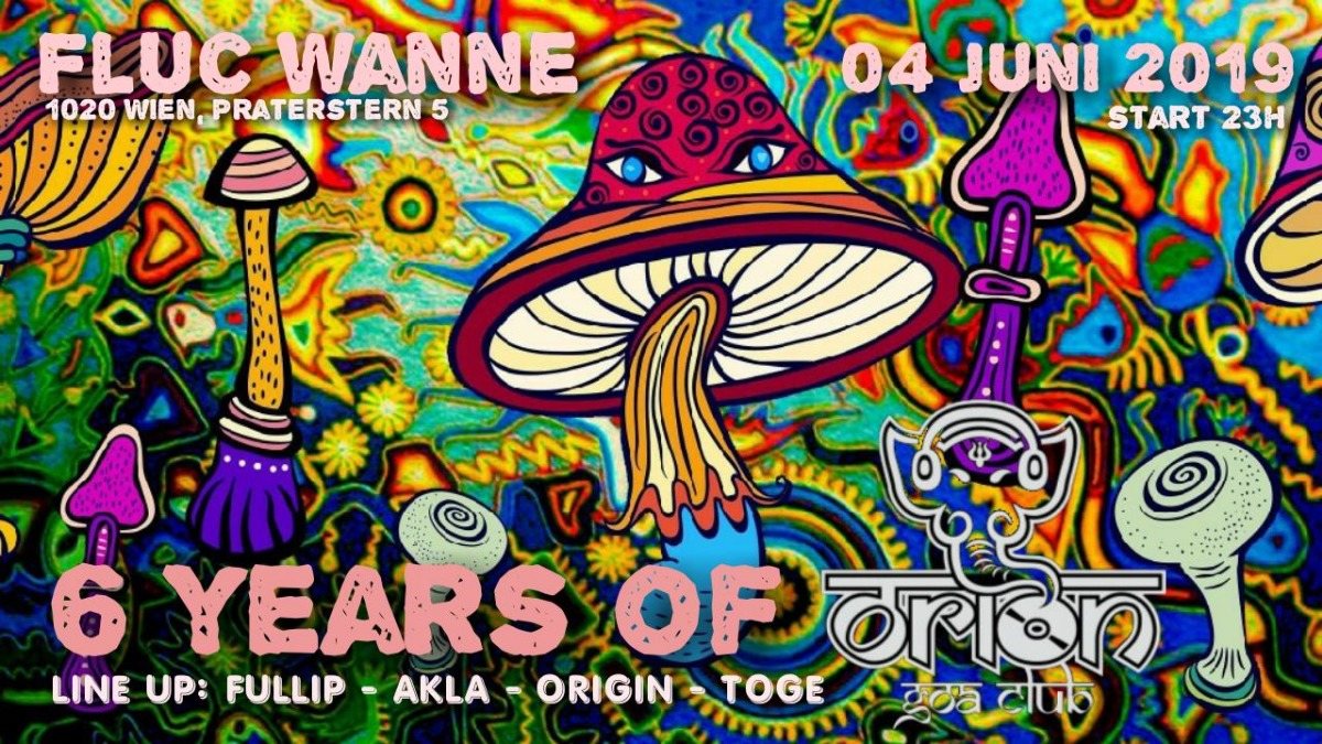 Party Flyer 6 JAHRE ORION GOA CLUB 4 Jun '19, 23:00