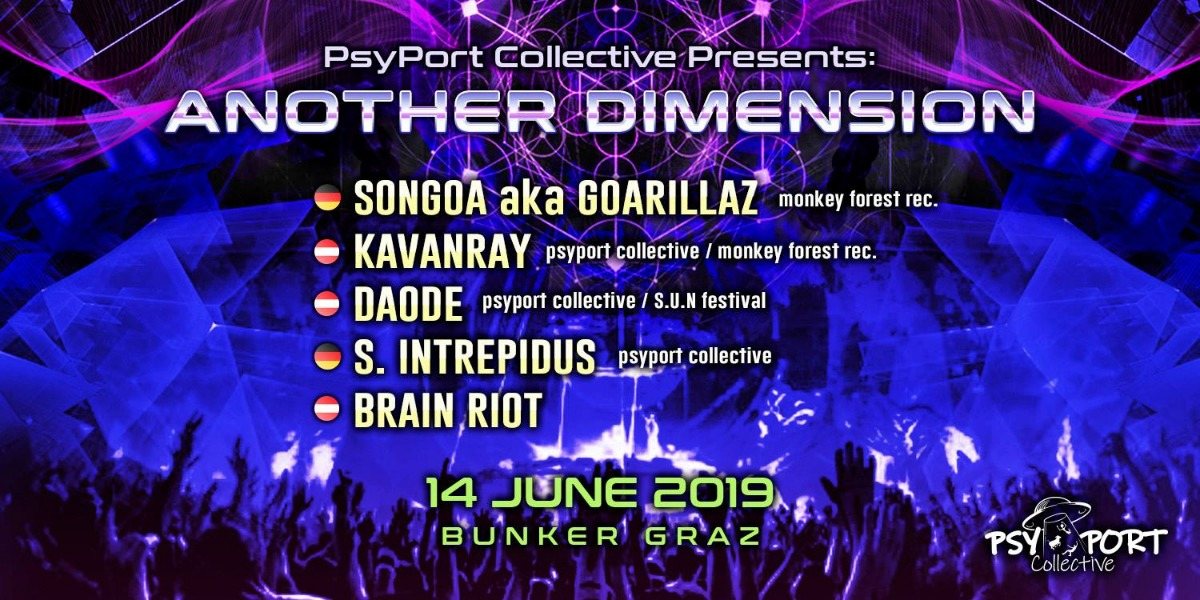 Party Flyer Another Dimension III by PsyPort Collective 14 Jun '19, 22:00