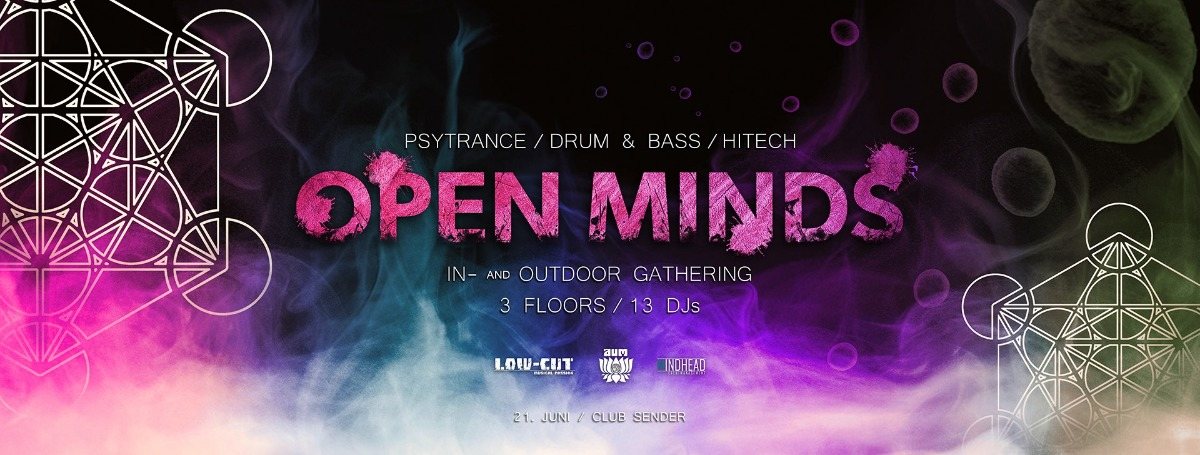 OPEN MINDS • In- and Outdoor Gathering • by AUM & Low-Cut · 21 Jun '19, 20:00