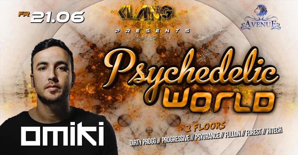 Party Flyer Psychedelic World / Omiki Live 21 Jun '19, 23:00