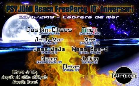 Festa PSYJOAN beach FreeParty!! 23/06/2019 CABRERA de MAR (Barcelona) · 23 Jun 19, 21:00
