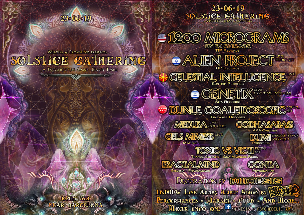 Party Flyer Solstice Gathering 2019 - A Psychedelic Sant Joan Tale 23 Jun '19, 18:00