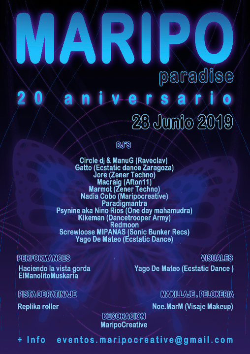 Maripo Summer Paradise 20º aniversario · 28 Jun '19, 20:00