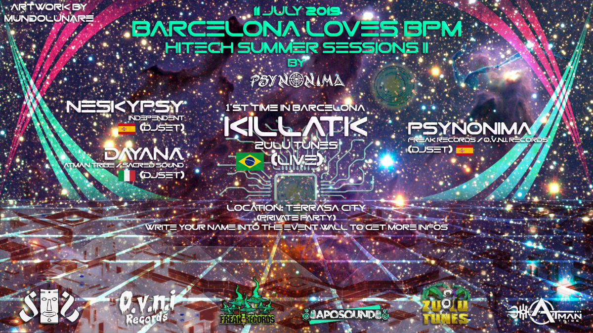 Party Flyer Hitech Summer Sessions II by Djane Psynonima 11 Jul '19, 23:30