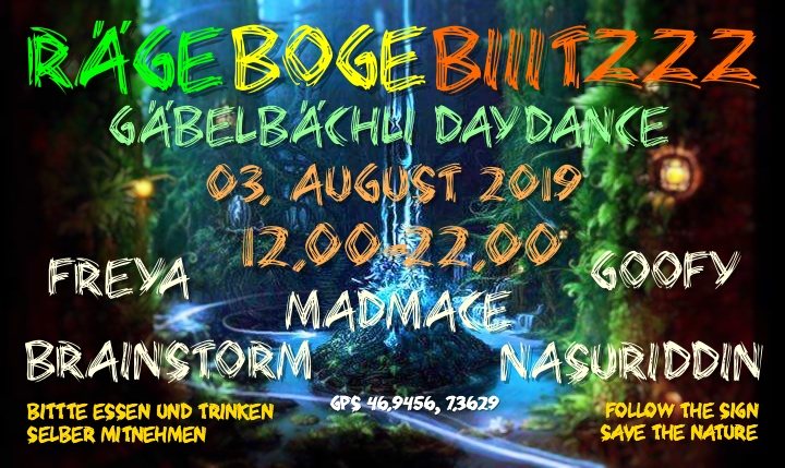 Party Flyer Gäbelbächli DayDance 3 Aug '19, 12:00