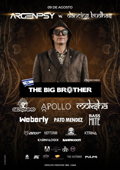 Party Flyer Dancing Budhas & Argenpsy presents The Big Brother 9 Aug '19, 23:30