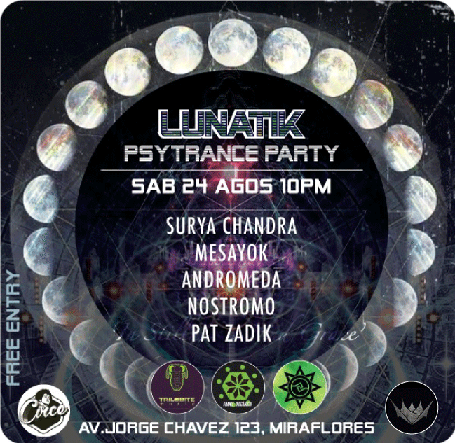 Party Flyer Lunatik Psytrance Party 24 Aug '19, 22:00