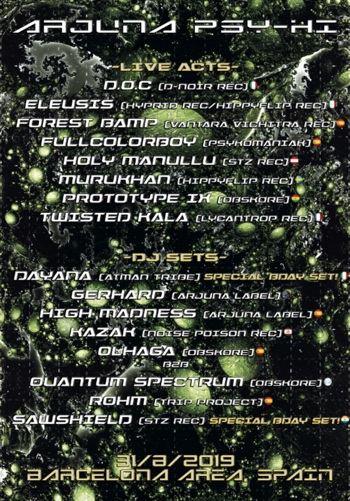 Party Flyer Arjuna PsyHi 31 Aug '19, 17:00