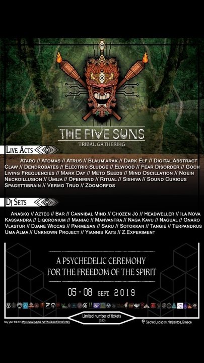 The Five Suns Gathering 5 Sep 19 Nafpaktos Greece Goabase ॐ Parties And People