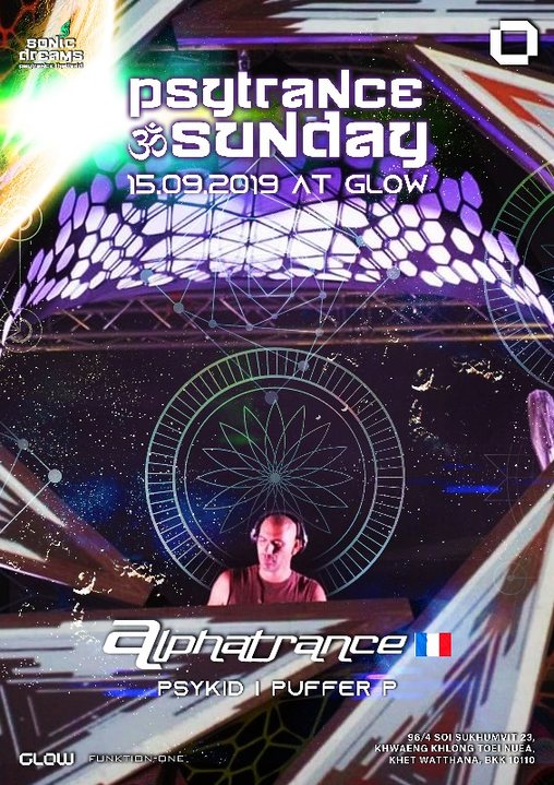PsyTrance Sunday at GLOW w/ Alphatrance 15 Sep '19, 21:30