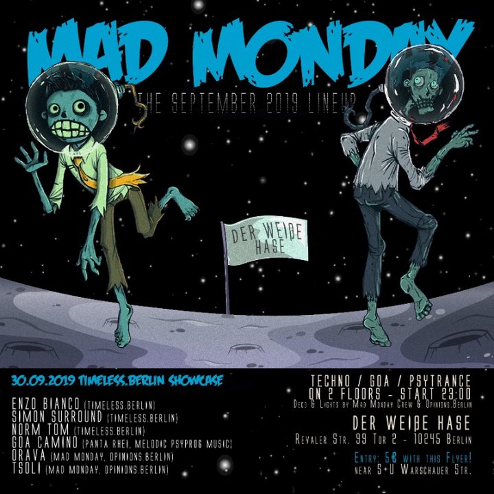 Party Flyer Mad Monday • presents Timeless.Berlin Showcase 30 Sep '19, 23:00
