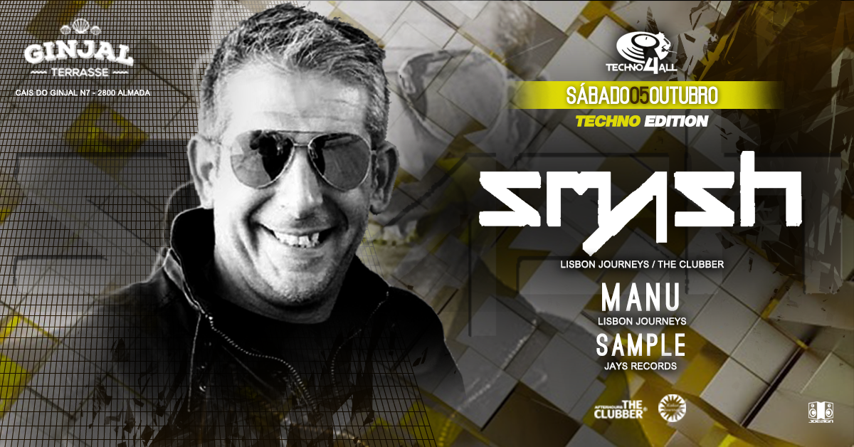 Party Flyer Techno Edition with Smash-Manu-Sample 5.10.2019 Ginjal Terrace 5 Oct '19, 23:00