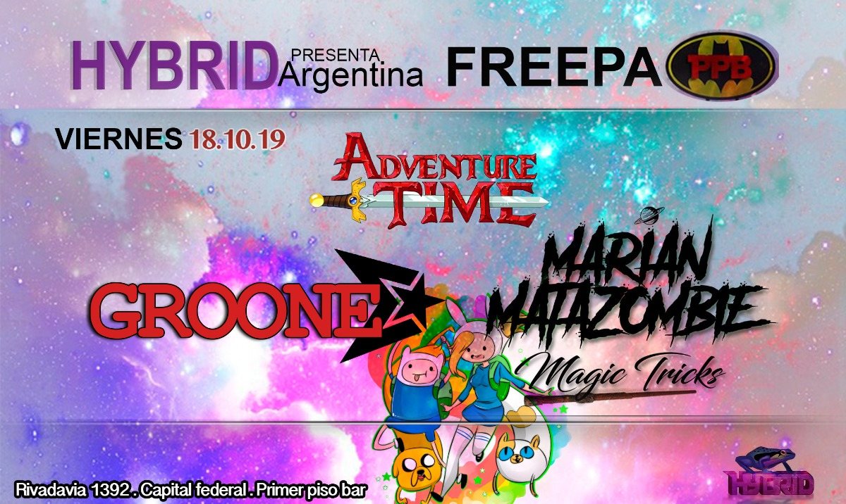 Party Flyer Psytrance night at PPB // Hybrid Argentina 18 Oct '19, 22:00