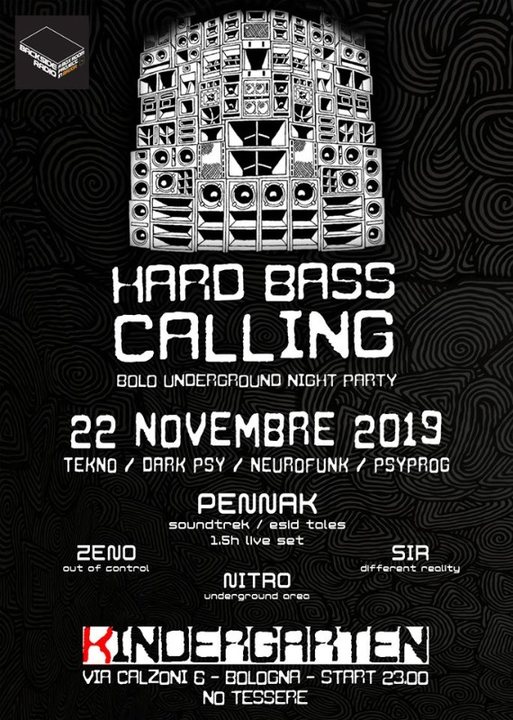 Party Flyer Hard Bass Calling #9 - Penn-Ak LiveSet 22 Nov '19, 23:00