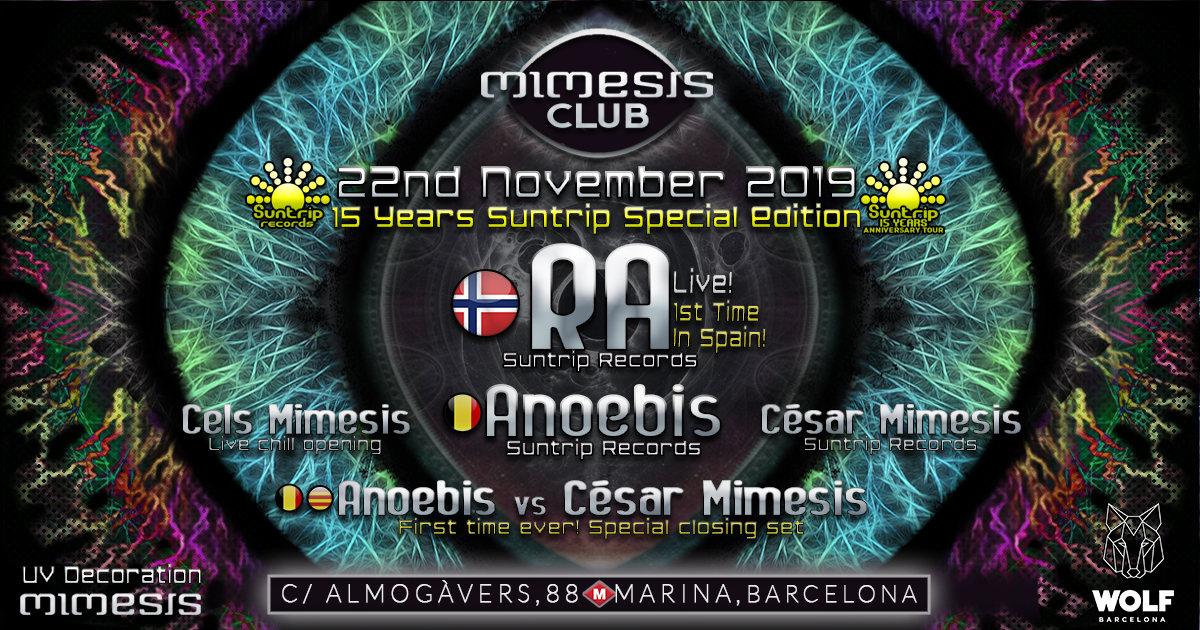 Party Flyer Mimesis CLUB - November w/ RA & Anoebis! 22 Nov '19, 23:30