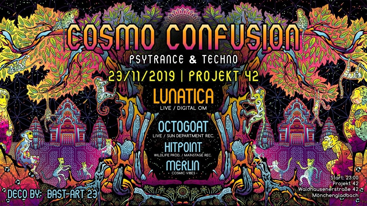 Party Flyer ѪCosmo ConfusionѪ with Lunatica Ѫ 23 Nov '19, 23:00