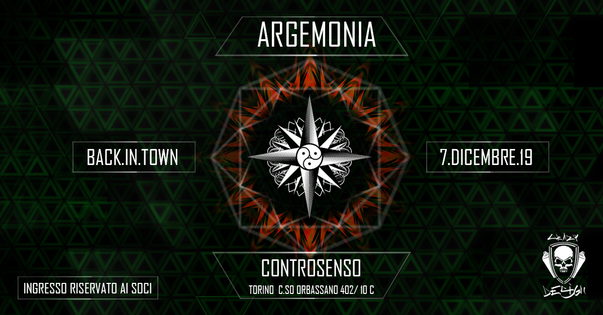 Party Flyer Argemonia Back in Town 7 Dec '19, 23:00