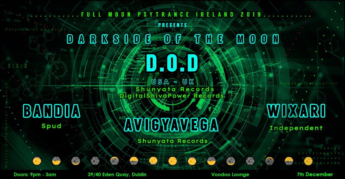 Party Flyer Dark Side of the Moon - Full Moon Psytrance 7 Dec '19, 21:00