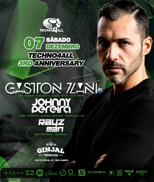 Techno4All 3rd Anniversary - Gaston Zani (ARG) - Free Party · 7 Dec 19, 23:00
