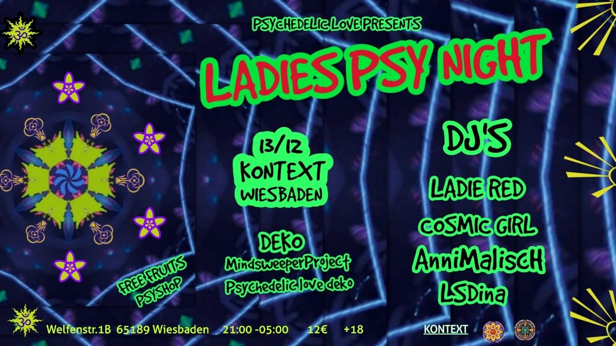 Party Flyer Ladies Psy Night ૐ 13 Dec '19, 21:00