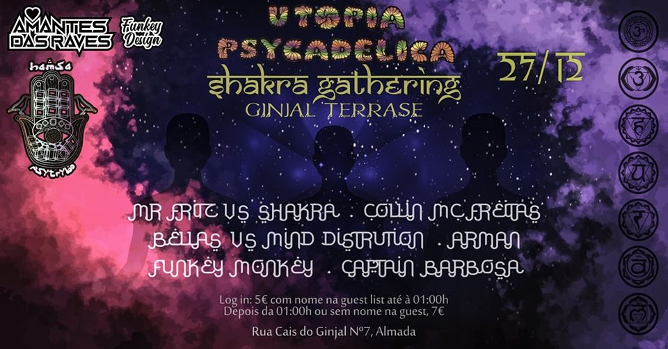 Party Flyer Hamsa Psytrybo & Aarti Records ॐ Shakra Gathering at Ginjal 27 Dec '19, 23:00