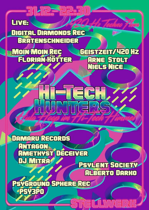 Party Flyer Hi-Tech Hunters 31 Dec '19, 22:00