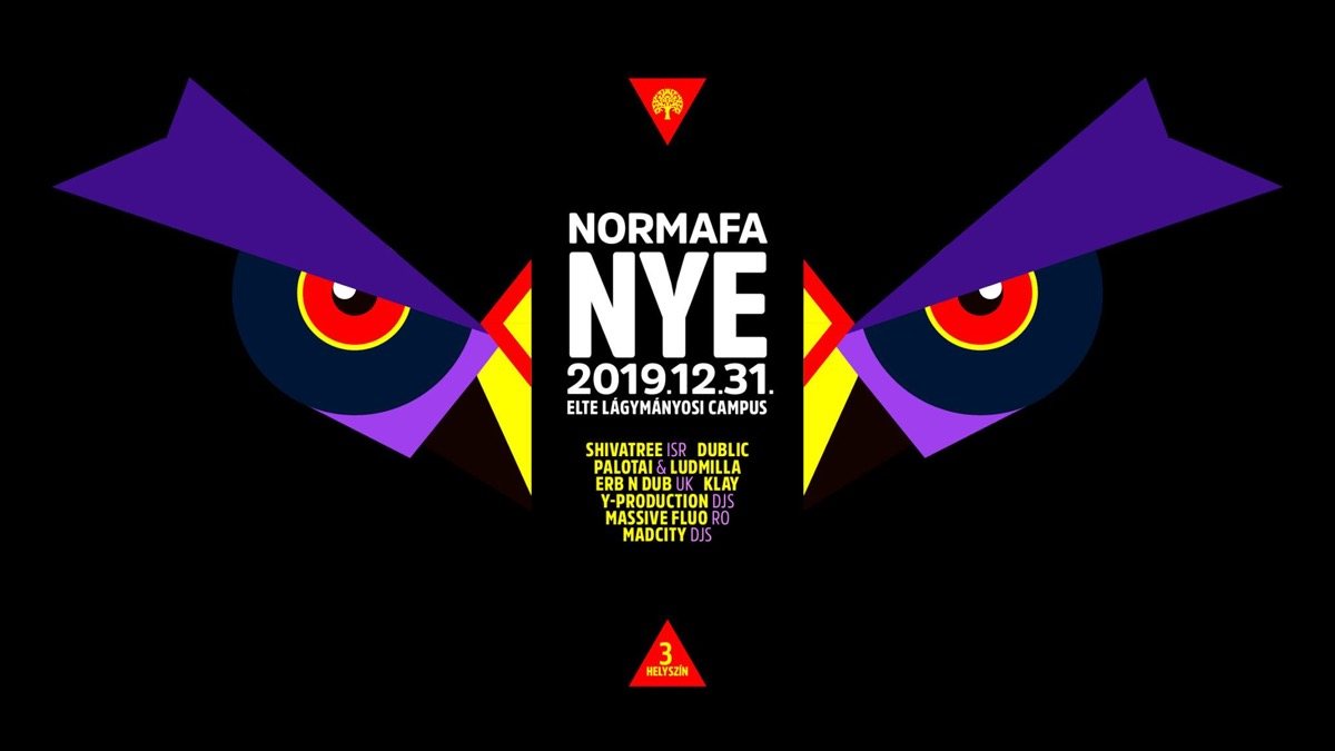 Party Flyer Normafa NYE // ELTE Lágymányosi Campus // ShivaTree // erb N dub 31 Dec '19, 22:00