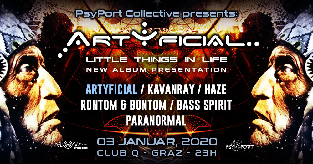 PsyPort Collective presents: ARTYFICIAL - little things in life · 3 Jan 20, 23:00