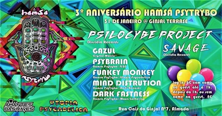 Hamsa Psytrybo 3º Aniversario at Ginjal Terrasse · 31 Jan '20, 23:00