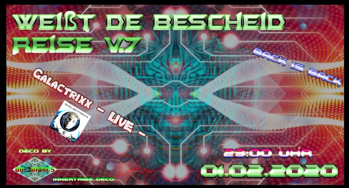 Party Flyer Weißt de Bescheid Reise V.7 - BACK IS BACK 1 Feb '20, 23:00