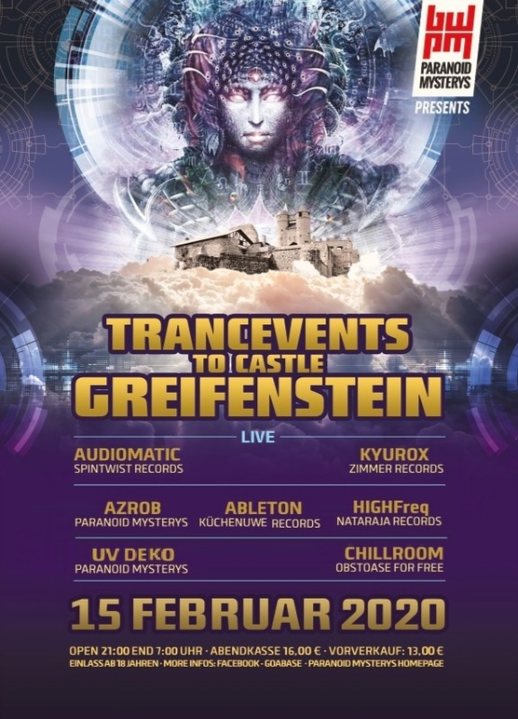 Party Flyer TRANCEVENTS TO CASTLE GREIFENSTEIN (PART TWO) 15 Feb '20, 21:00