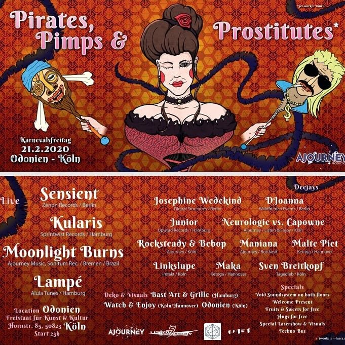 Party Flyer Pirates, Pimps & Prostitutes (Karnevalsfreitag 2020) 21 Feb '20, 23:00
