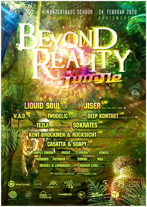 Beyond Reality 20 - Into the Jungle /w Liquid Soul, Jiser, W.A.D, Tezla u.v.m · 24 Feb '20, 21:00