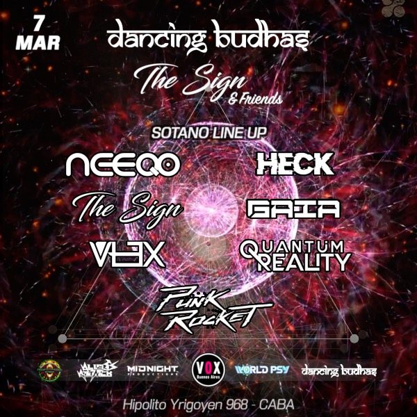 Party Flyer Dancing Budhas + The Sign & Friends 7 Mar '20, 23:30