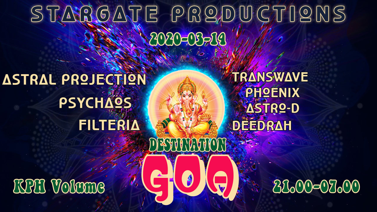 Party Flyer Destination Goa-Revival 14 Mar '20, 20:30