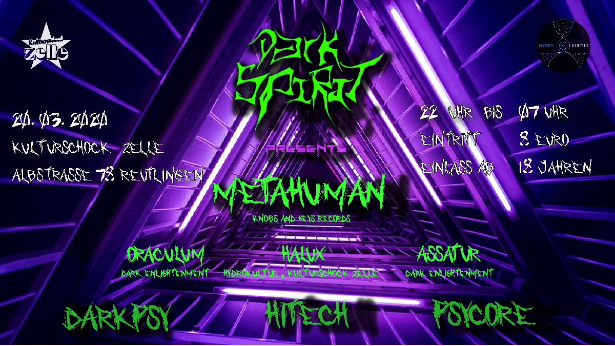 Party Flyer Dark Spirit pres. Metahuman 20 Mar '20, 23:00