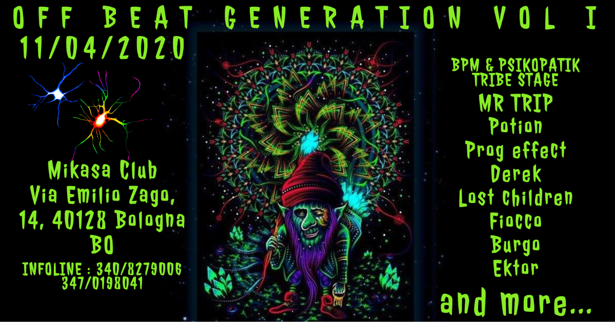 Party Flyer OFF BEAT Generation VOL.1 (Minimal/Progressive Party) 11 Apr '20, 22:00