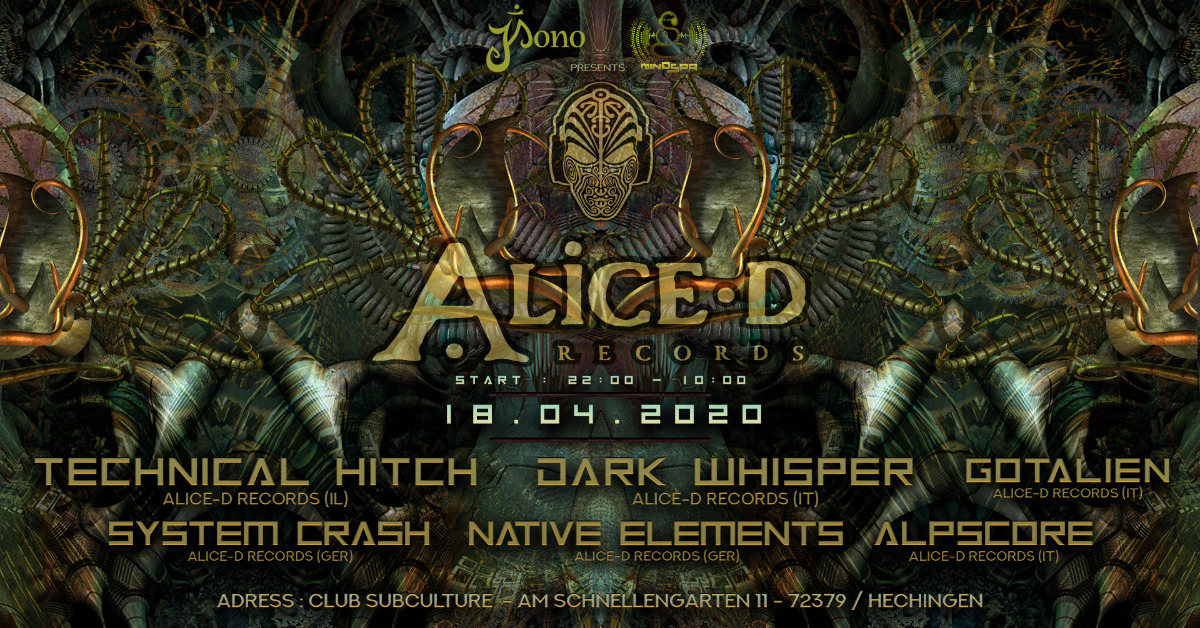 ★ Alice-D Records Labelnight ★ · 18 Apr '20, 22:00