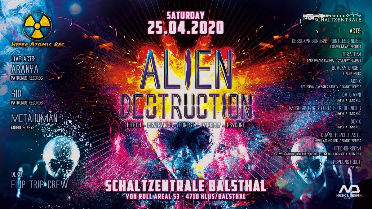 Party Flyer Alien Destruction 25 Apr '20, 22:00