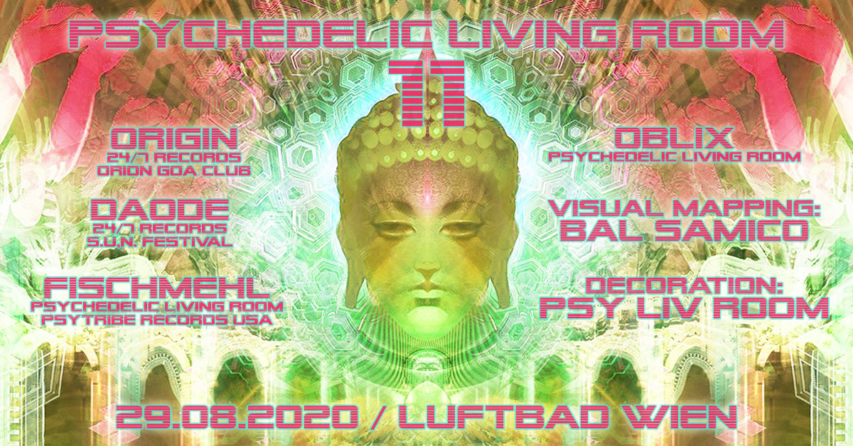 Party Flyer Psychedelic Living Room #11 29 Aug '20, 19:00