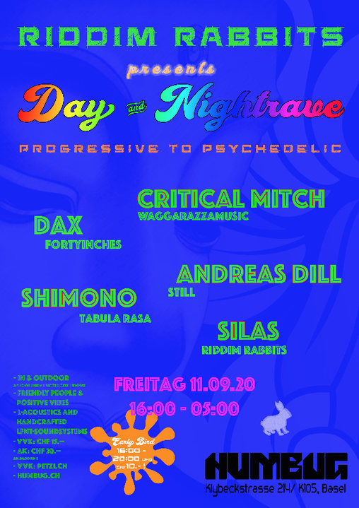 Party Flyer RIDDIM RABBITS Day & Nightrave 11 Sep '20, 16:00