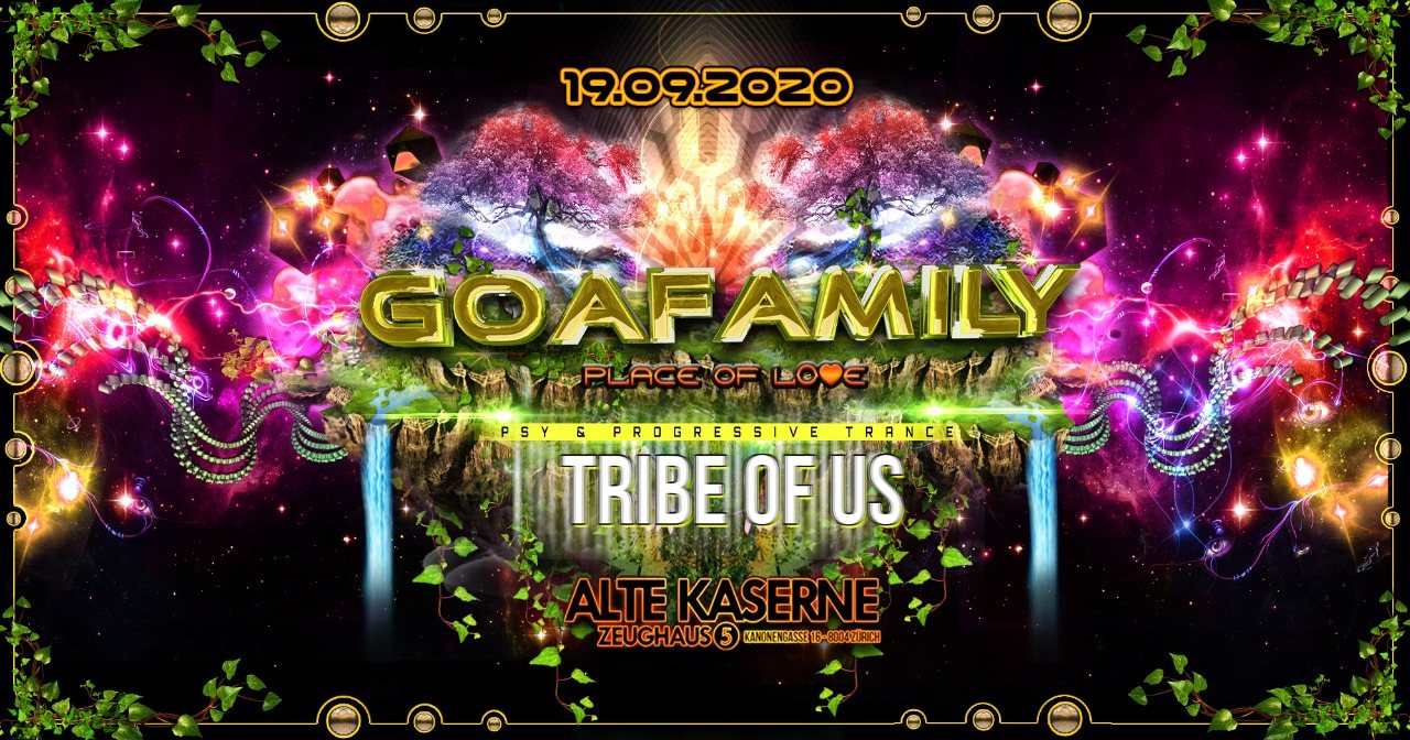 Party Flyer **GOAFAMILY meets Tribe of Us** 19 Sep '20, 22:30