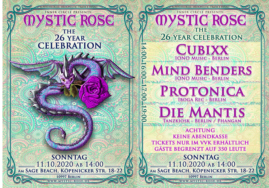Party Flyer The 26 Year Mystic Rose Celebration 11 Oct '20, 14:00