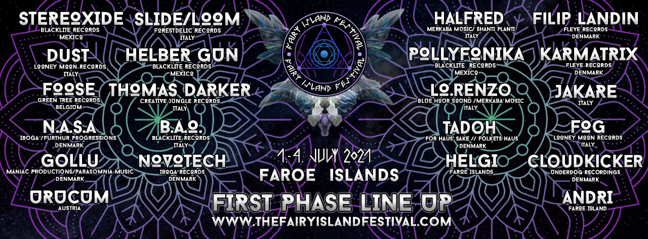 The Fairy Island Festival · 1. Juli 2021 · FAROE ISLANDS (Dänemark) ·  goabase ॐ parties and people