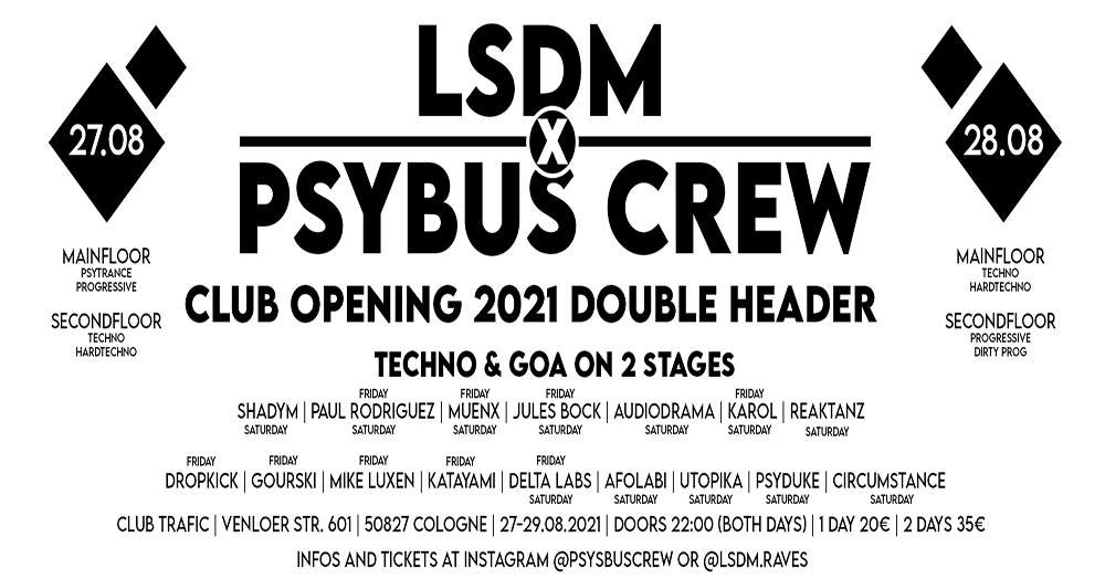 LSDM x PsyBus Crew Club Opening 2021 double Header · 27 Aug 21, 22:00