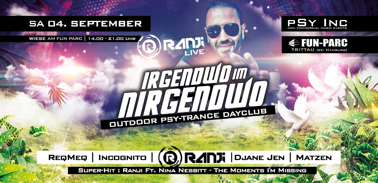 Party Flyer IRGENDWO IM NIRGENDWO | Ranji Live Open Air 4 Sep '21, 14:00
